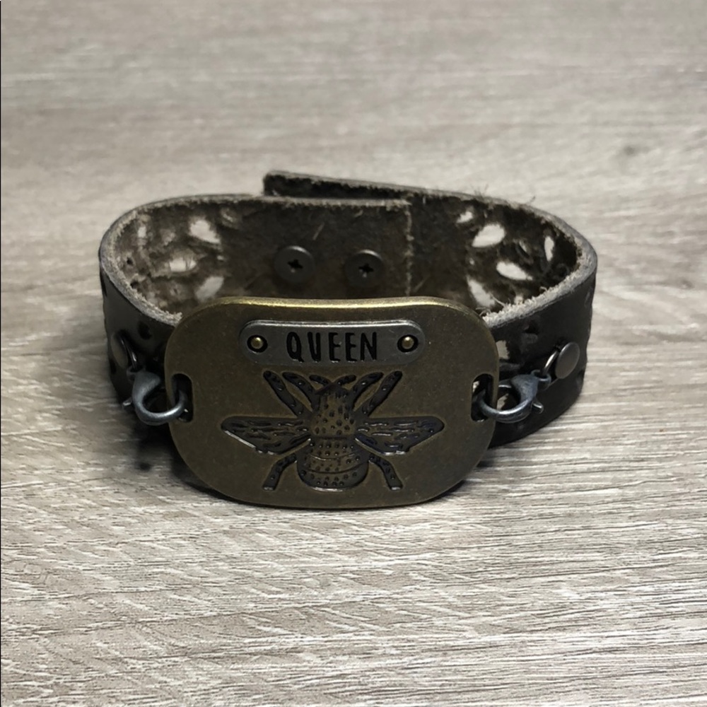 Silver Leather Hand Made Bracelet